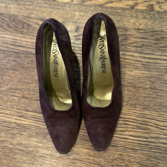 Yves Saint Laurent YSL Vintage Brown Suede Heels with Pointed Toe Size 6 - Picture 7 of 7
